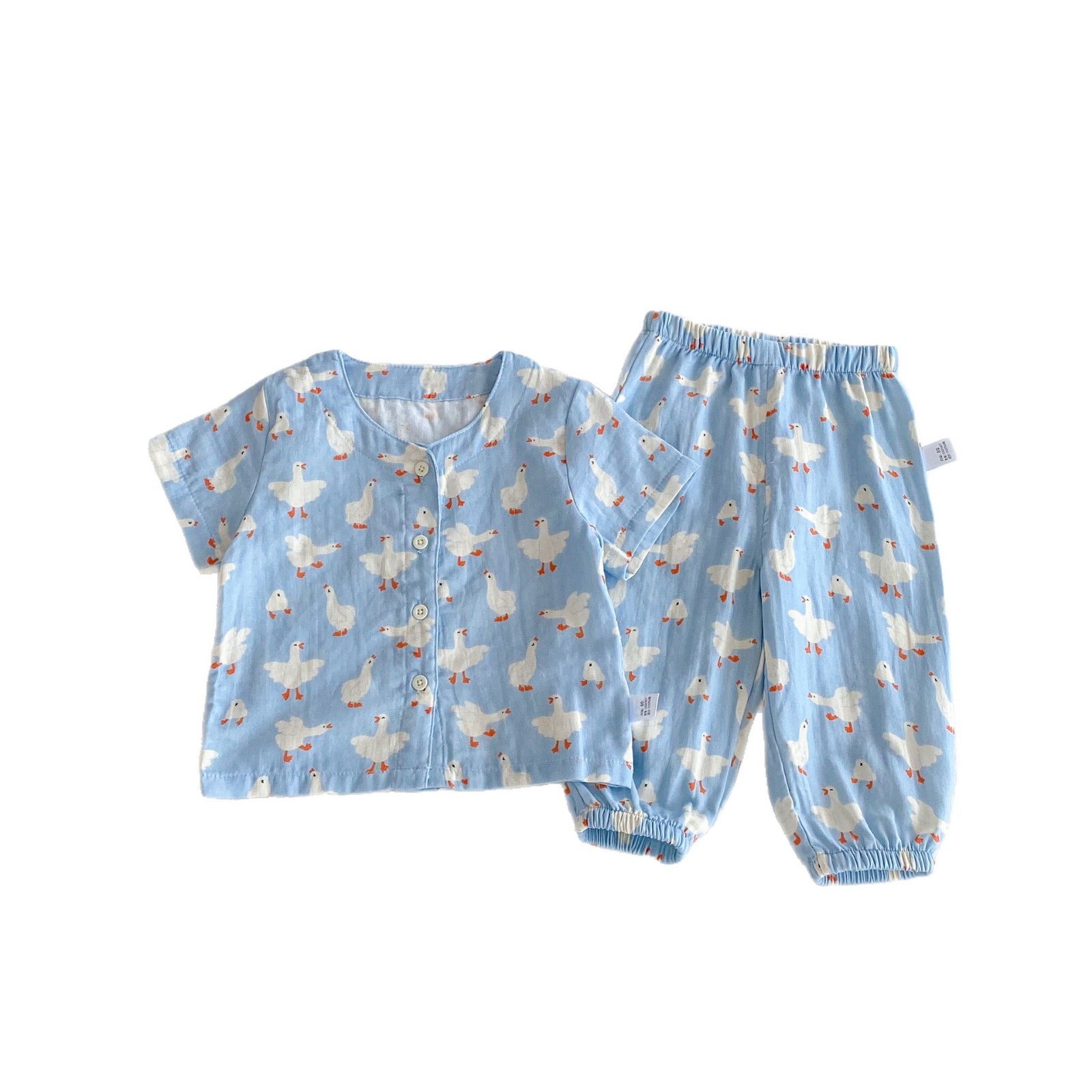 summer infant pajamas Summer Baby Kids Boys and Girls Short Sleeves Cartoon Pattern Top and – MyKids-USA®