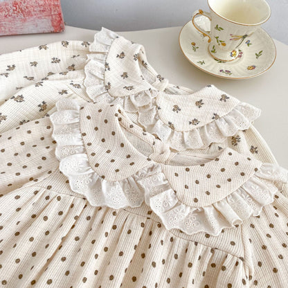 Spring Arrival Baby Girls Long Sleeves Lace Trim Turn-down Collar Onesies Bodysuits, MyKids-USA®, Baby One-Pieces, MyKids-USA -  -  -  -  -  -  - 