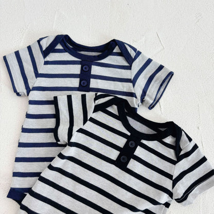 Summer Arrival Baby Unisex Casual Thin Striped Pattern Short Sleeves Onesies, MyKids-USA®, Baby One-Pieces, MyKids-USA -  -  -  -  -  -  - 