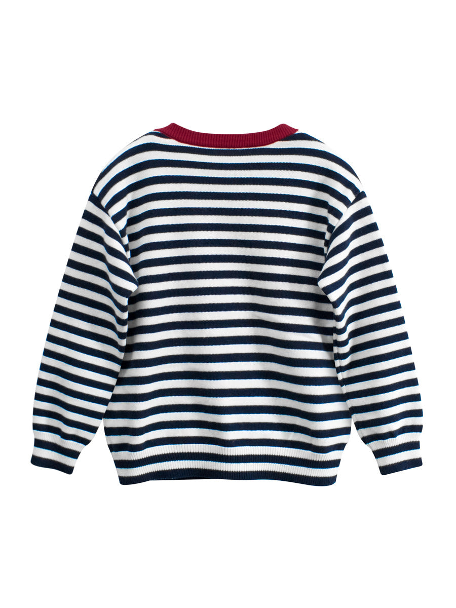 Arrival Baby Kids Puppy Logo and Striped Pattern Crew Neck Long Sleeves Knitted Top, MyKids-USA®, Baby & Toddler Tops, MyKids-USA -  -  -  -  -  -  - 
