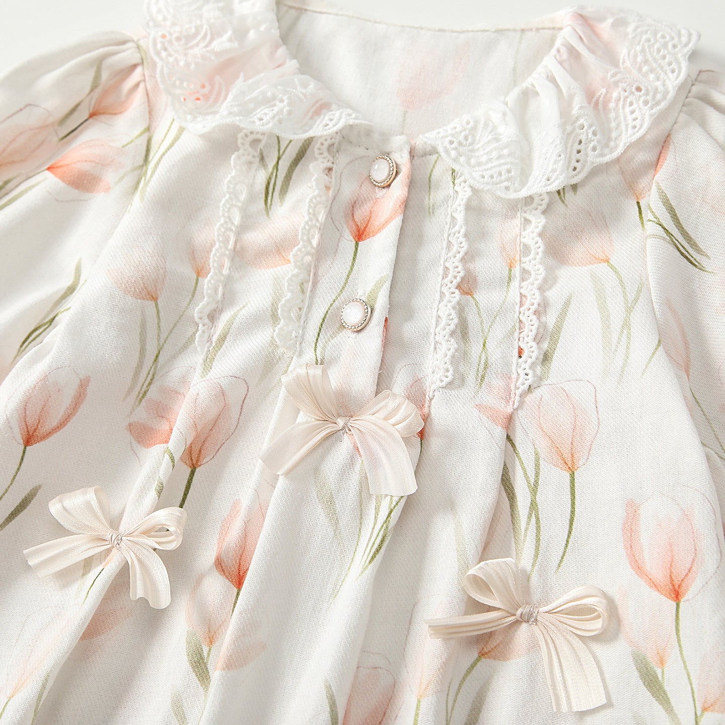 Arrival Autumn Baby Girls Flowers Pattern Long Sleeves Rompers with Collar, MyKids-USA®, Baby One-Pieces, MyKids-USA -  -  -  -  -  -  - 