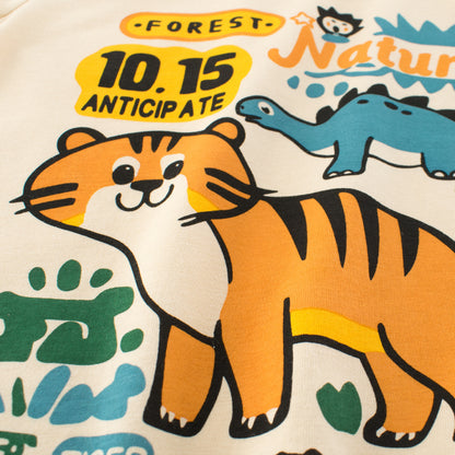 Summer Boys’ Animals Dinosaur and Tiger Cartoon Pattern T-shirt in European and American Style, MyKids-USA®, Baby & Toddler Tops, MyKids-USA -  -  -  -  -  -  - 