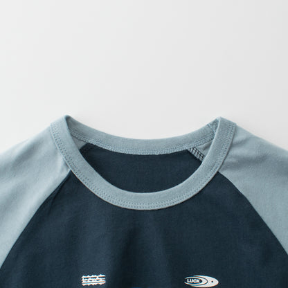 Summer Boys’ Letters Pattern Color Patchwork T-shirt in European and American Style, MyKids-USA®, Baby & Toddler Tops, MyKids-USA -  -  -  -  -  -  - 