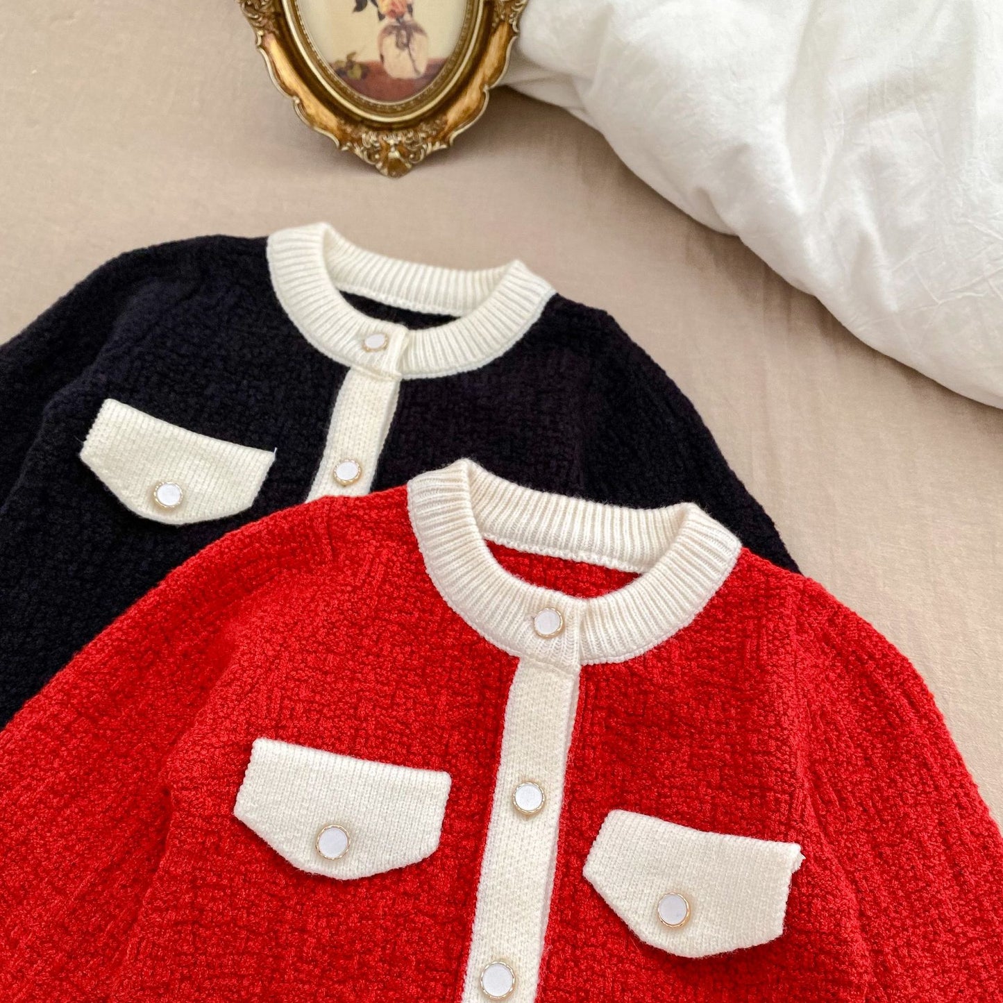 Arrival Autumn Baby Girls Long Sleeves Simple Color Patchwork Knitted Cardigan and Skirt – Clothing Set, MyKids-USA®, Baby & Toddler Dresses, MyKids-USA -  -  -  -  -  -  - 