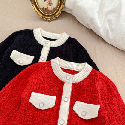 Arrival Autumn Baby Girls Long Sleeves Simple Color Patchwork Knitted Cardigan and Skirt – Clothing Set, MyKids-USA®, Baby & Toddler Dresses, MyKids-USA -  -  -  -  -  -  - 