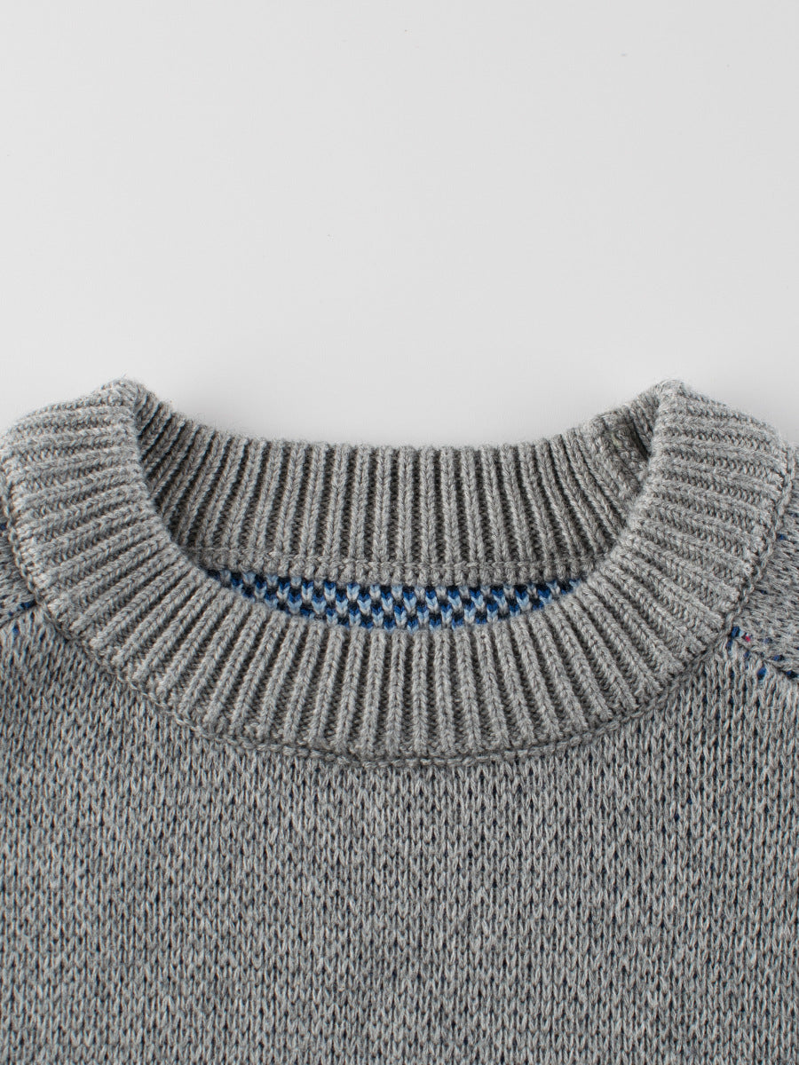 Baby Boy Kids Color Patchwork Crew Neck Long Sleeves Knitwear Pullover, MyKids-USA®, Baby & Toddler Outerwear, MyKids-USA -  -  -  -  -  -  - 