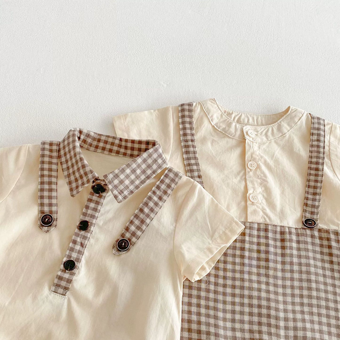 Summer Arrival Baby Unisex Casual Plaid Short Sleeves Color Patchwork bodysuit or Rompers, MyKids-USA®, Baby One-Pieces, MyKids-USA -  -  -  -  -  -  - .