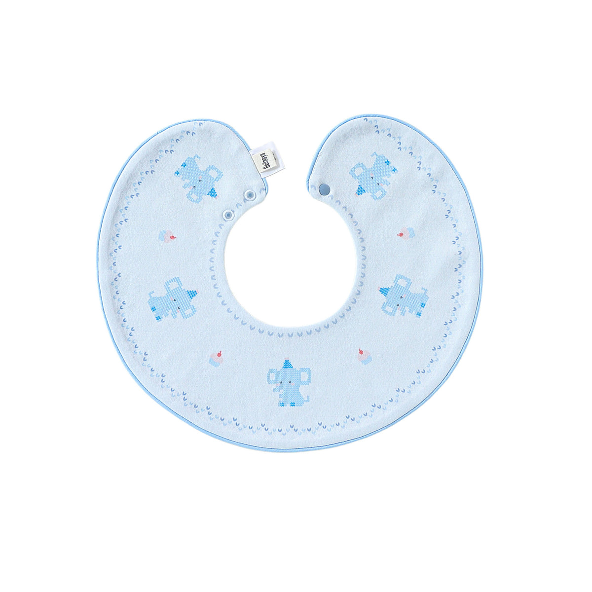 MyKids-USA® Adorable Animals Cartoon Pattern Snap-on Round Shaped Bib
