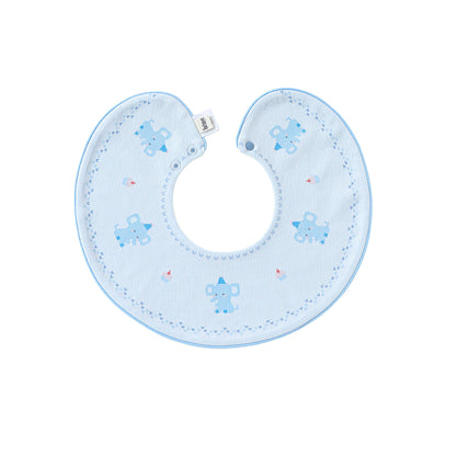 MyKids-USA® Adorable Animals Cartoon Pattern Snap-on Round Shaped Bib