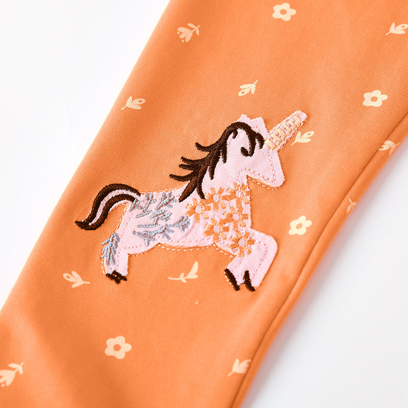 Autumn Arrival Baby Kids Girls Floral and Animals Cartoon Pattern Casual Pants, MyKids-USA®, Trousers, MyKids-USA -  -  -  -  -  -  - 