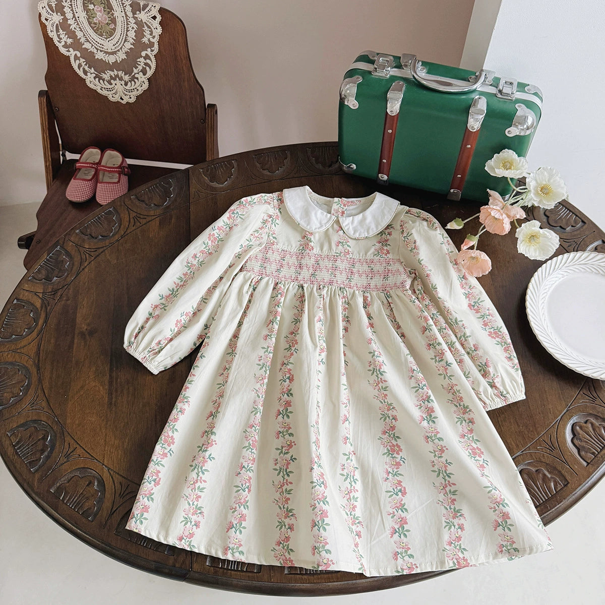 Arrival Autumn Girls Floral and Striped Pattern Long Sleeves Dress, MyKids-USA®, Baby & Toddler Dresses, MyKids-USA -  -  -  -  -  -  - 