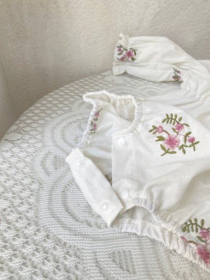 MyKids-USA® Autumn Arrival Baby Kids Girls Princess Long Sleeves Flowers Embroidered Bodysuit