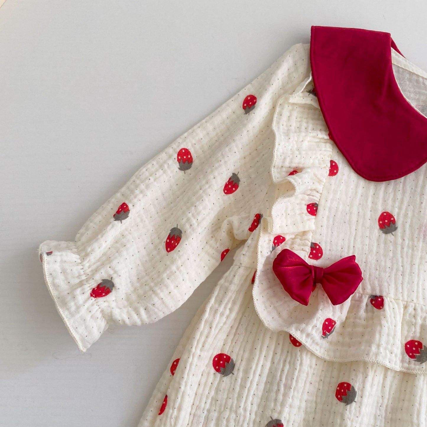 Autumn Arrival Baby Girls Long Sleeves Strawberry Pattern Cute Rompers, MyKids-USA®, Baby One-Pieces, MyKids-USA -  -  -  -  -  -  - 