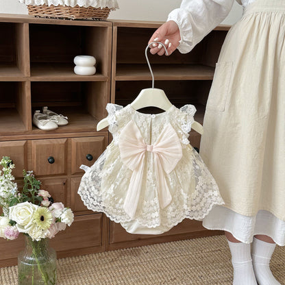 Arrival Summer Baby Kids Girls Fly Sleeves Floral Pattern Tulle Decorated Bodysuit, MyKids-USA®, Bodysuits, MyKids-USA -  -  -  -  -  -  - .