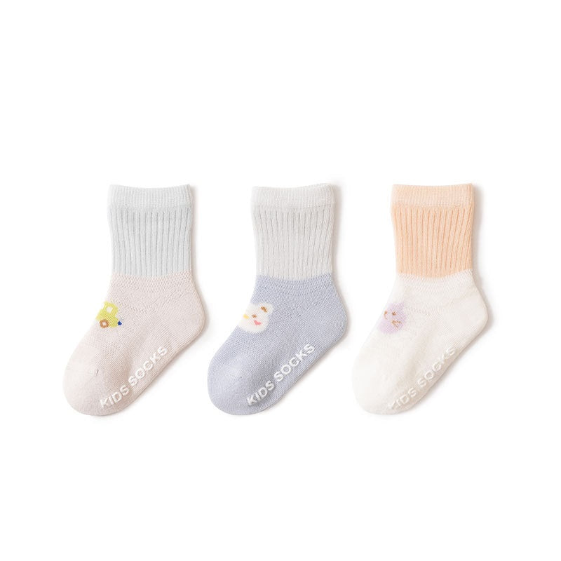 Spring New Arrival Baby Unisex Breathable Animals Cartoon Patchwork Socks Set