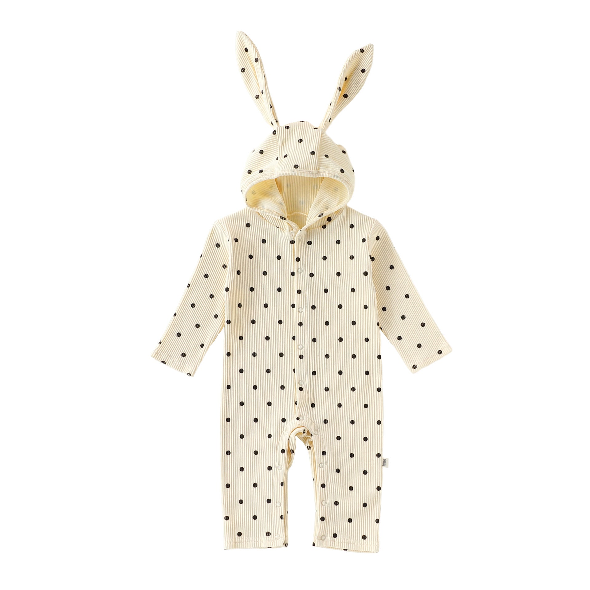 Spring Arrival Baby Unisex Long Sleeves Dots Pattern Hooded Rompers, MyKids-USA®, Baby One-Pieces, MyKids-USA - Size/Age - 66 (3-6M) - Color - Beige -  -  - TR2601301734-A.