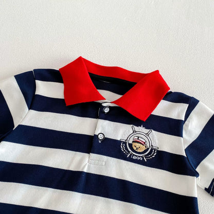 Summer Arrival Baby Kids Boys Casual Striped Short Sleeves Top Polo, MyKids-USA®, Baby & Toddler Tops, MyKids-USA -  -  -  -  -  -  - 