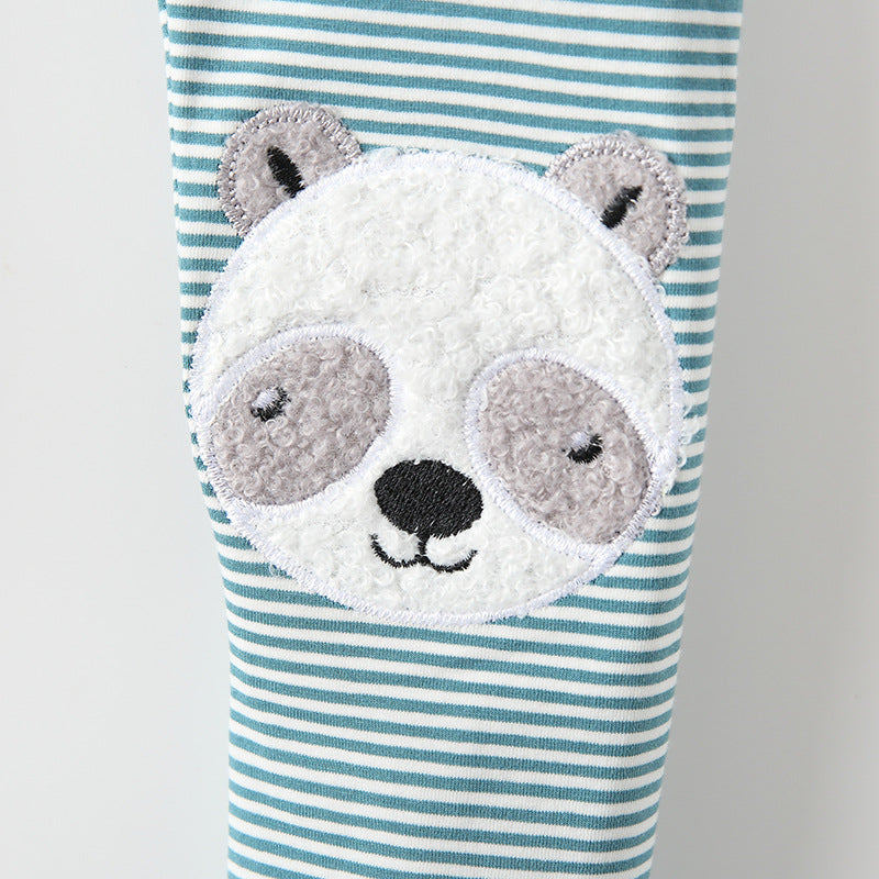 Autumn Arrival Baby Kids Girls Cartoon and Striped Pattern Cute Pants, MyKids-USA®, Trousers, MyKids-USA -  -  -  -  -  -  - 