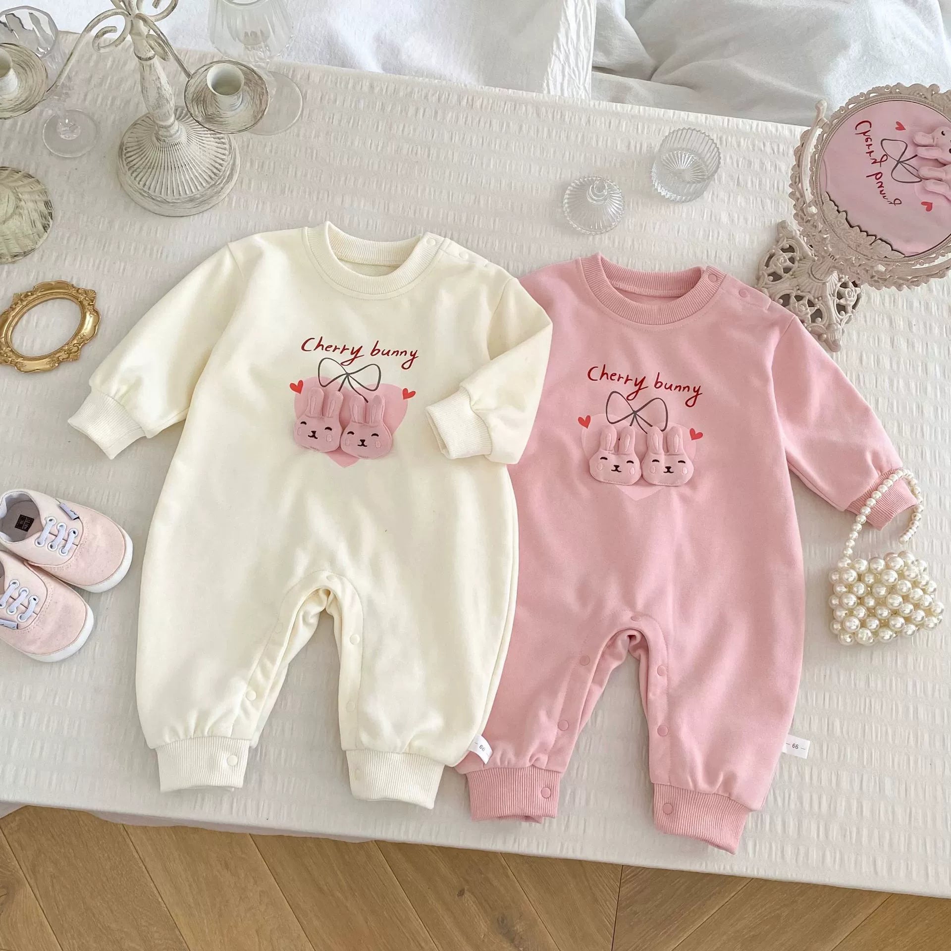 Autumn Arrival Baby Unisex Cartoon Long Sleeves Rabbits and Letters Pattern Rompers, MyKids-USA®, Baby One-Pieces, MyKids-USA -  -  -  -  -  -  - 