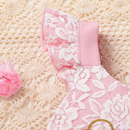 Summer Arrival Baby Girls Fly Sleeves Lace Flowers Pattern Bodysuit, MyKids-USA®, Baby & Children's One-Pieces, MyKids-USA -  -  -  -  -  -  - .