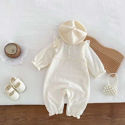 Solid Color Chinese Style Princess Newborn Romper