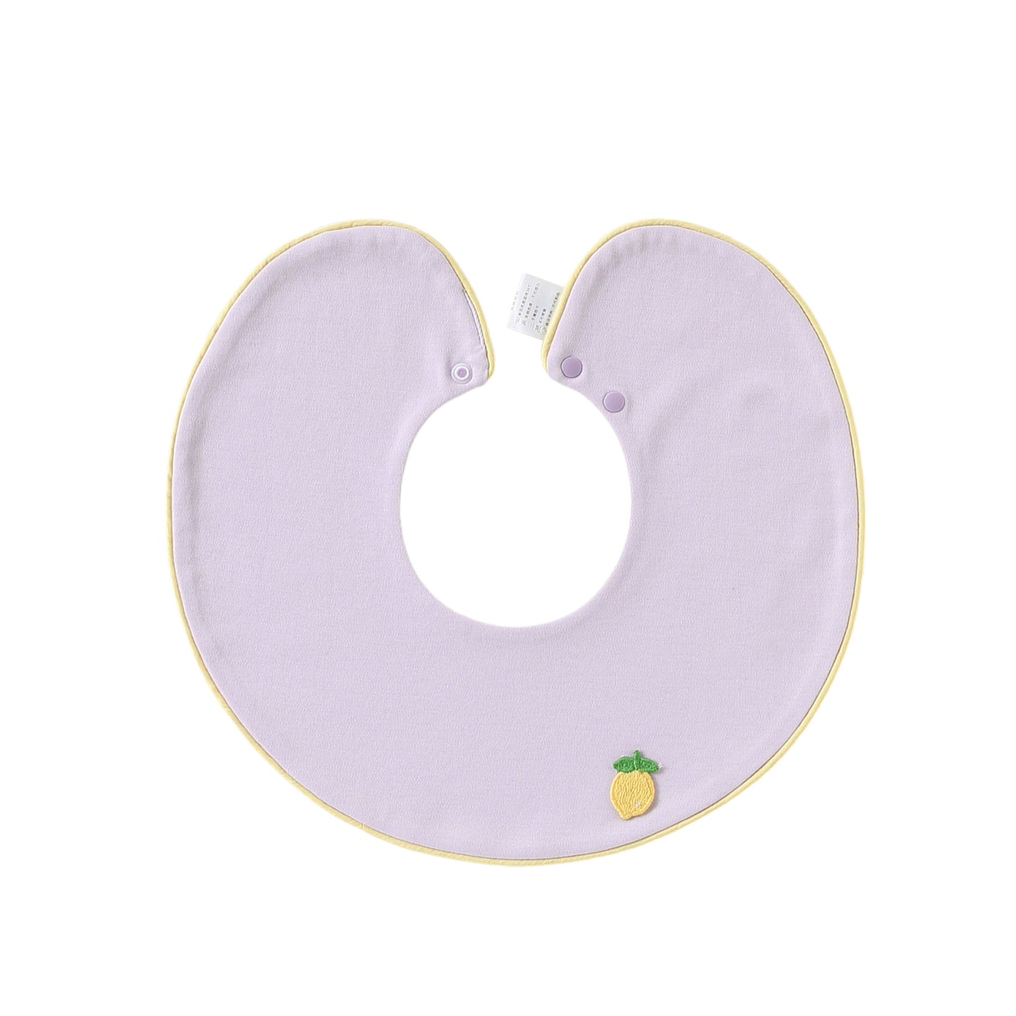 Adorable Fruits Cartoon Pattern Snap-on Round Shaped Bib, MyKids-USA®, Bibs, MyKids-USA - Size/Age - S (0-3Y) - Color - Purple -  -  - TR2605011546-G.