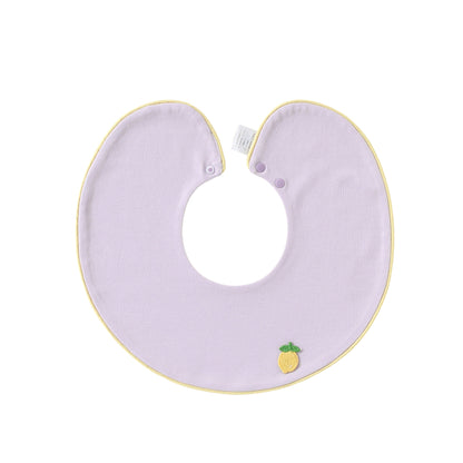 Adorable Fruits Cartoon Pattern Snap-on Round Shaped Bib, MyKids-USA®, Bibs, MyKids-USA - Size/Age - S (0-3Y) - Color - Purple -  -  - TR2605011546-G.