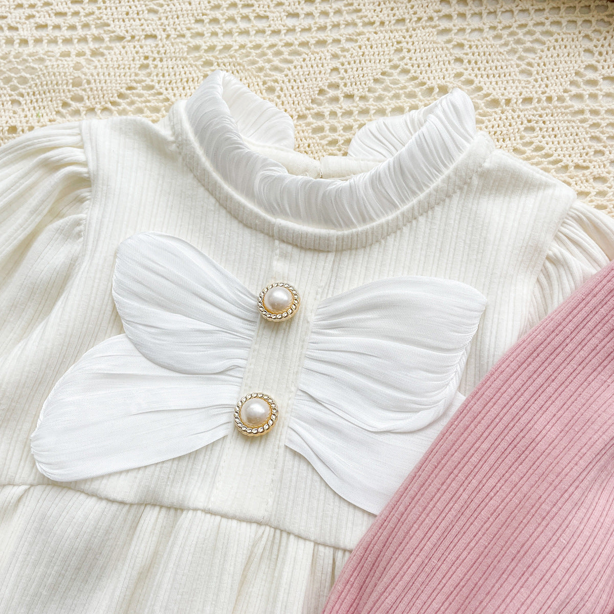 Autumn Arrival Baby Girls Long Sleeves Butterfly-bow Decorated Onesies, MyKids-USA®, Baby One-Pieces, MyKids-USA -  -  -  -  -  -  - 