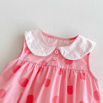 Summer Arrival Baby Girls Cute Cat and Polka Dots Pattern Sleeveless Onesies, MyKids-USA®, Baby One-Pieces, MyKids-USA -  -  -  -  -  -  - 