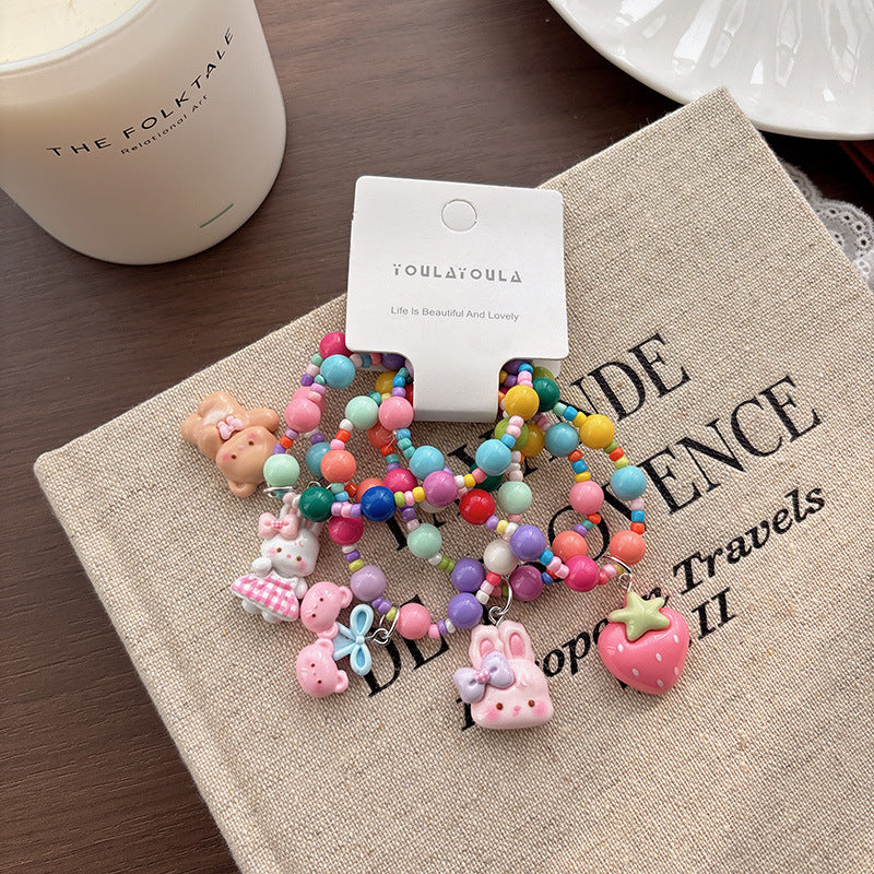 Collection of Cute Animals Cartoon Pattern Hair Accessories, MyKids-USA®, Hair Pins, Claws & Clips, MyKids-USA - Size/Age - Average Size (0-12Y） - Color - Light Pink -  -  - TR2604272242-B.