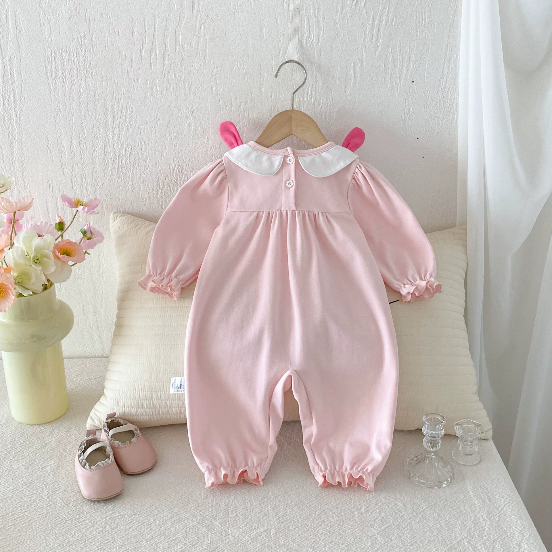 Autumn Arrival Baby Girls Long Sleeves Cartoon Pattern Collar Color Patchwork Rompers, MyKids-USA®, Baby One-Pieces, MyKids-USA -  -  -  -  -  -  - 