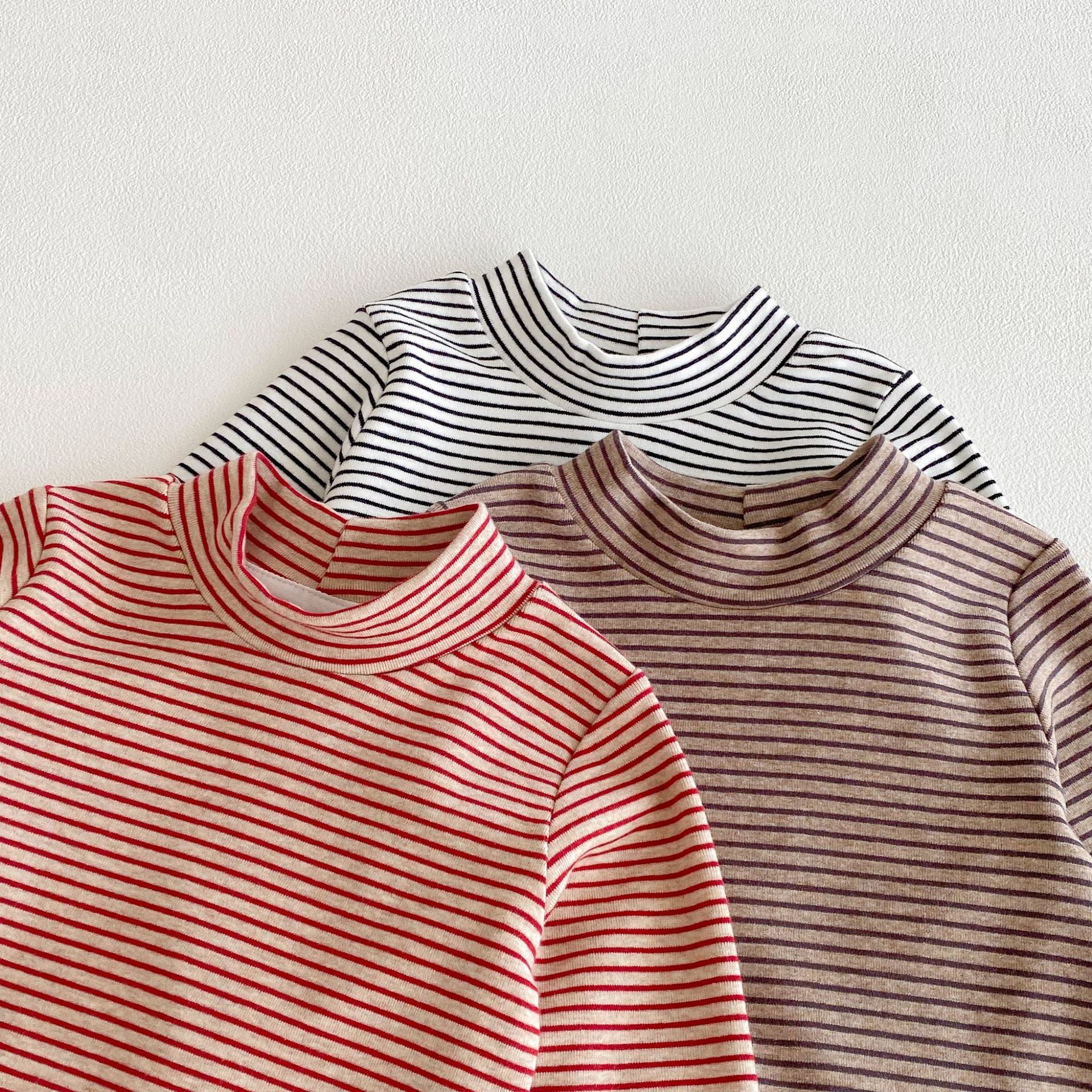 Autumn and Spring Arrival Kids Unisex Casual Striped Long Sleeves Turtleneck Top, MyKids-USA®, Shirts, MyKids-USA -  -  -  -  -  -  - 