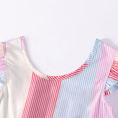 Summer Arrival Color Patchwork Striped Pattern Sleeveless Dress for Stylish Girls, MyKids-USA®, Baby & Toddler Dresses, MyKids-USA -  -  -  -  -  -  - .