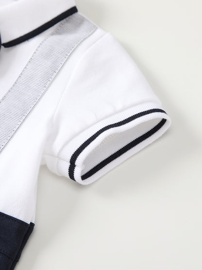 Summer Arrival Baby Boys Short Sleeves Color Patchwork Single Breasted Rompers Bodysuits, MyKids-USA®, Baby & Children's One-Pieces, MyKids-USA -  -  -  -  -  -  - .