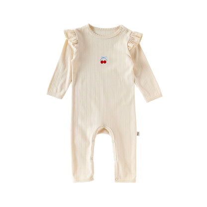 Autumn Arrival Baby Unisex Long Sleeves Casual Simple Pattern Rompers, MyKids-USA®, Baby One-Pieces, MyKids-USA - Size/Age - 66 (3-6M) - Color - Apricot -  -  - TR2508282302-A