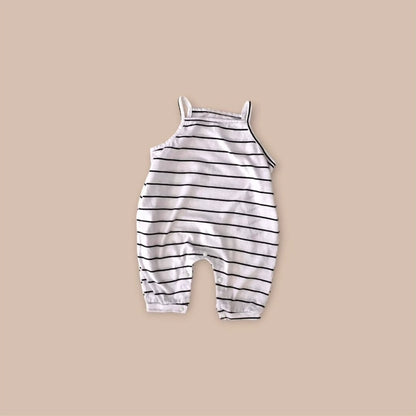 Summer Arrival Baby Unisex Simple Sleeveless Striped Rompers, MyKids-USA®, Baby One-Pieces, MyKids-USA - Size/Age - 66 (3-6M) - Color - Beige -  -  - TR2505291658-A
