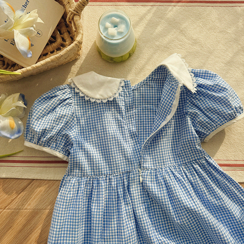 Summer Arrival Baby Girls Short Sleeves Plaid and Animals Pattern Dress, MyKids-USA®, Baby & Children's Dresses, MyKids-USA -  -  -  -  -  -  - .