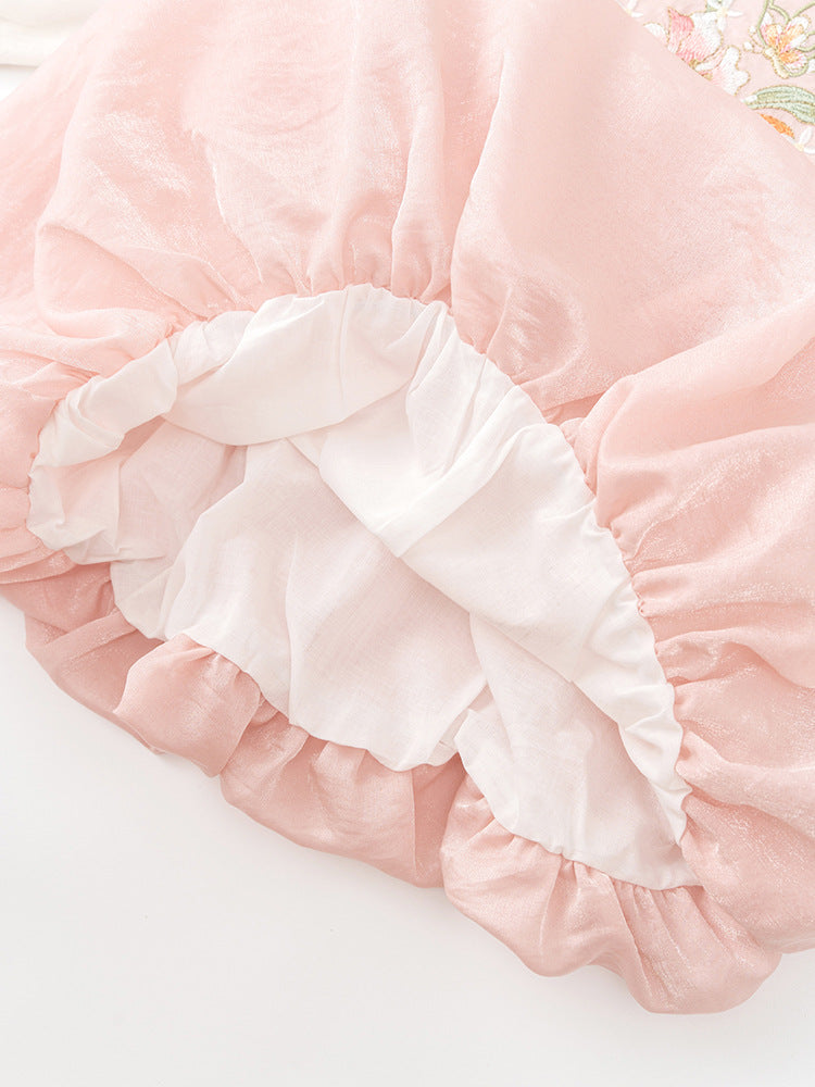 Arrival Autumn Baby Kids Girls Long Sleeves V Neck Embroidery Flowers Pattern Onesies and Dress – Princess Sister Matching Set, MyKids-USA®, Baby One-Pieces, MyKids-USA -  -  -  -  -  -  - 