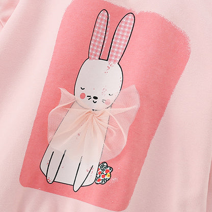 Autumn and Spring Arrival Rabbits Cartoon Pattern Long Sleeves Pullover for Stylish Girls, MyKids-USA®, Sweatshirts, MyKids-USA -  -  -  -  -  -  - 