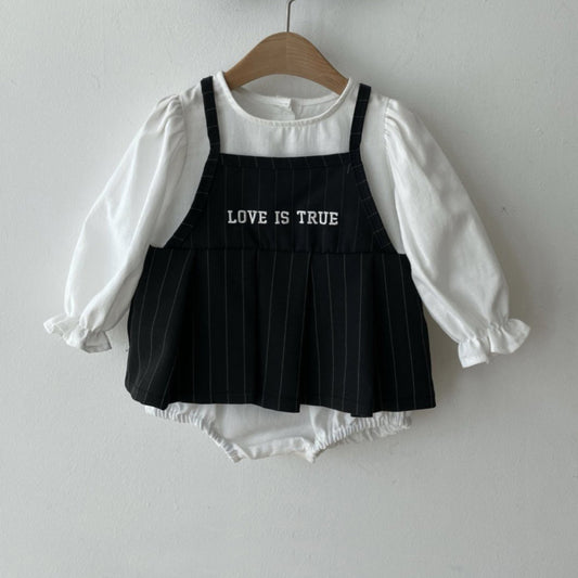 Autumn and Spring Arrival Baby Girls Letters Pattern Long Sleeves Color Patchwork Bodysuit, MyKids-USA®, Baby One-Pieces, MyKids-USA - Size/Age - 66 (3-6M) - Color - Beige -  -  - TR2601271116-A.