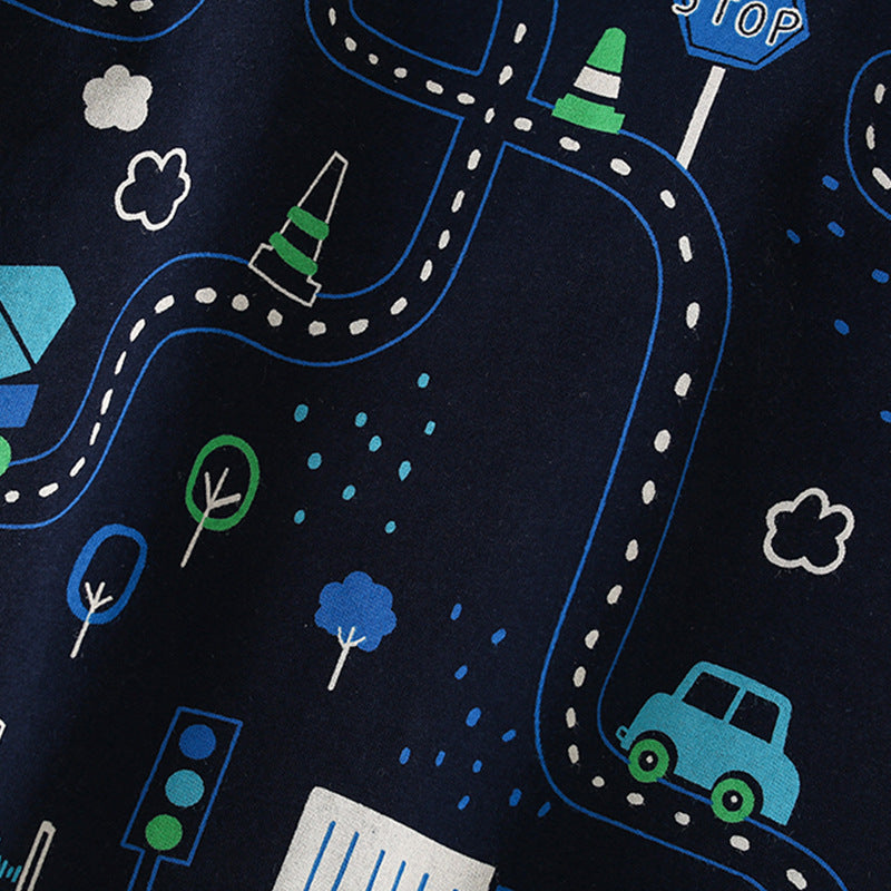 Summer Arrival Boys’ Vehicles Cartoon Pattern T-shirt in European and American Style, MyKids-USA®, Baby & Toddler Tops, MyKids-USA -  -  -  -  -  -  - 