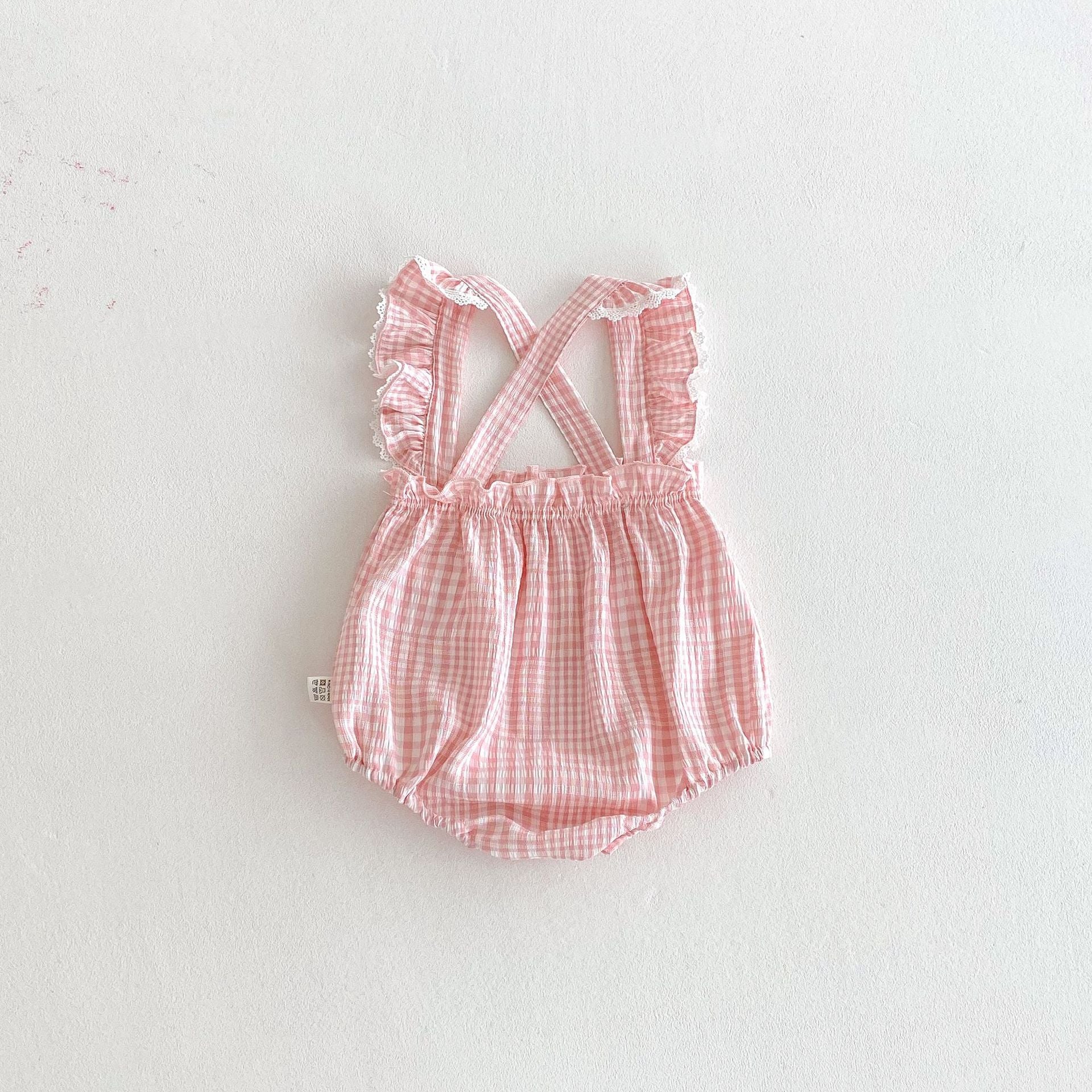 Summer Arrival Baby Girls Sleeveless Plaid Pattern Strap Bodysuit, MyKids-USA®, Baby One-Pieces, MyKids-USA -  -  -  -  -  -  - .