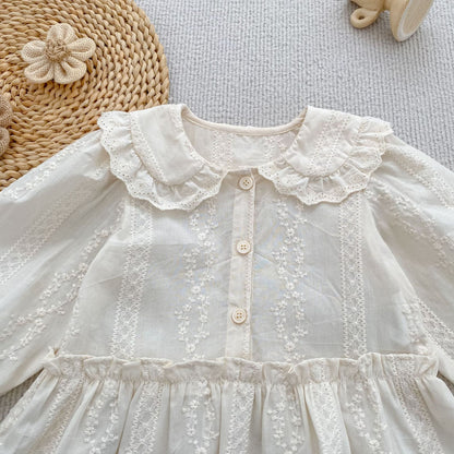 MyKids-USA® Arrival Autumn Baby Kids Girls Long Sleeves Flowers Embroidered Shirt