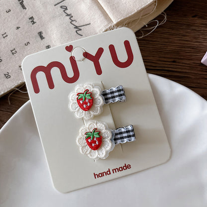 Collection of 2 Versatile Cute Resin and Cloth Shape Decorated Hair Clips, MyKids-USA®, Hair Pins, Claws & Clips, MyKids-USA - Size/Age - Average Size (0-12Y） - Color - Beige -  -  - TR2603171450-A.
