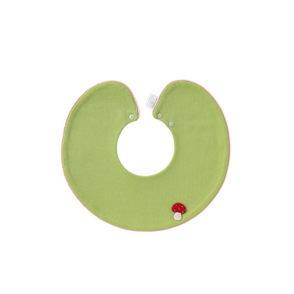 Adorable Cartoon and Fruits Pattern Cotton Snap-on Round Shaped Bib, MyKids-USA®, Bibs, MyKids-USA® - Size/Age - S (0-1Y) - Color - Green -  -  - TR2604242323-B.