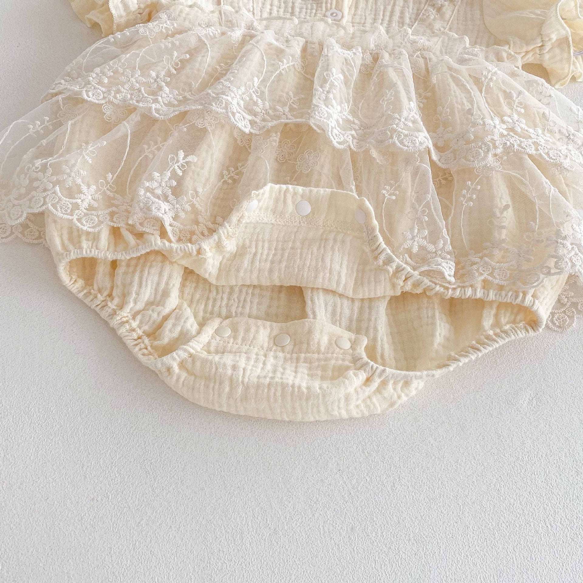 Summer Arrival Baby Girls Cute Solid Color Floral Embroidery Tulle Patchwork Short Sleeves Dress Design Onesies, MyKids-USA®, Baby One-Pieces, MyKids-USA -  -  -  -  -  -  - 