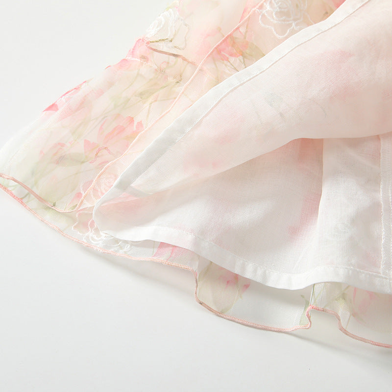 Summer Arrival Baby Girls Cute Floral Printed Pattern Fly Sleeves Tulle Dress with Hat, MyKids-USA®, Baby & Toddler Dresses, MyKids-USA -  -  -  -  -  -  - 