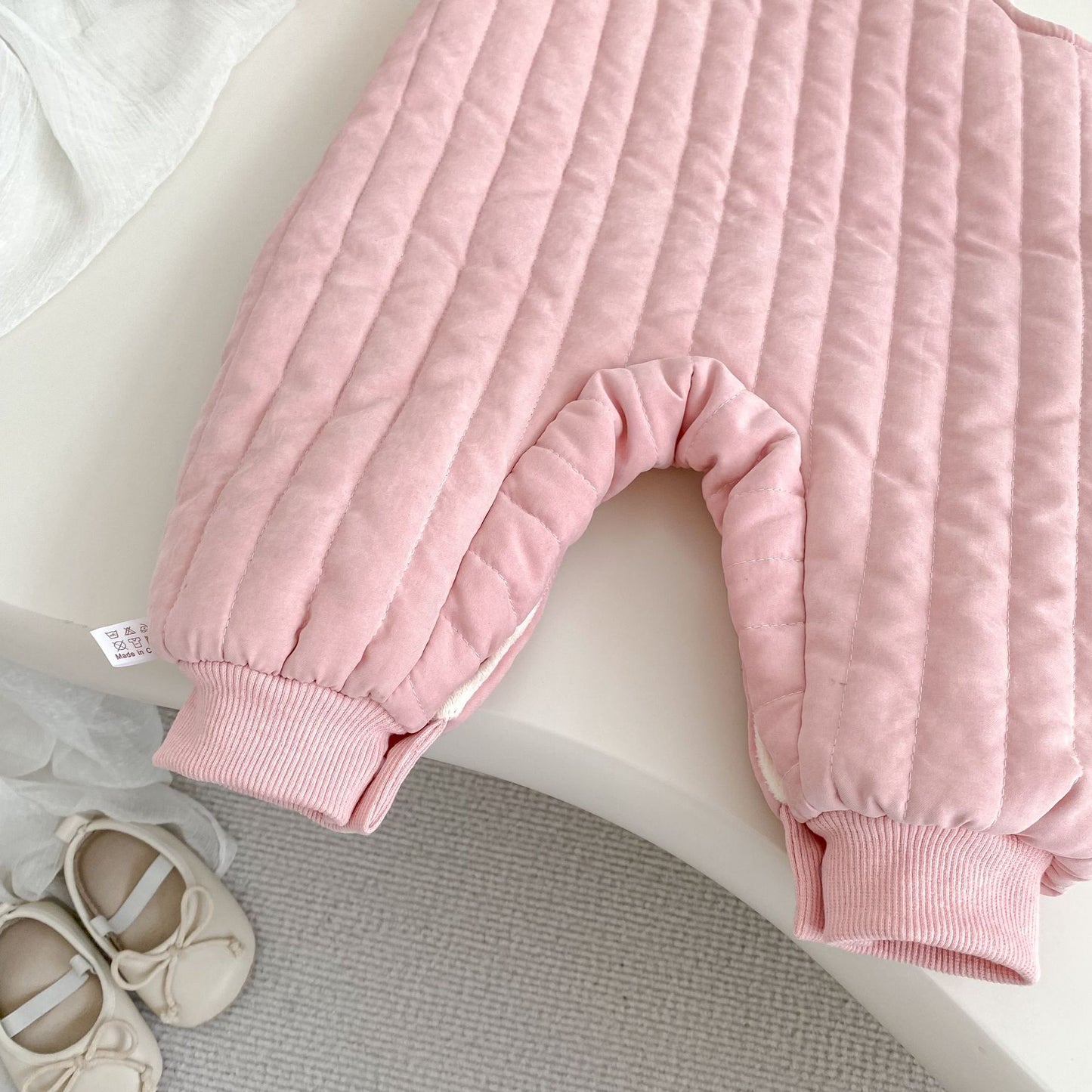 Winter and Autumn Baby Kids Girls Long Sleeves Solid Color Top and Rabbits Pattern Sleeveless Cotton-Padded Overalls Clothing Set, MyKids-USA®, Baby & Toddler Outfits, MyKids-USA -  -  -  -  -  -  - 