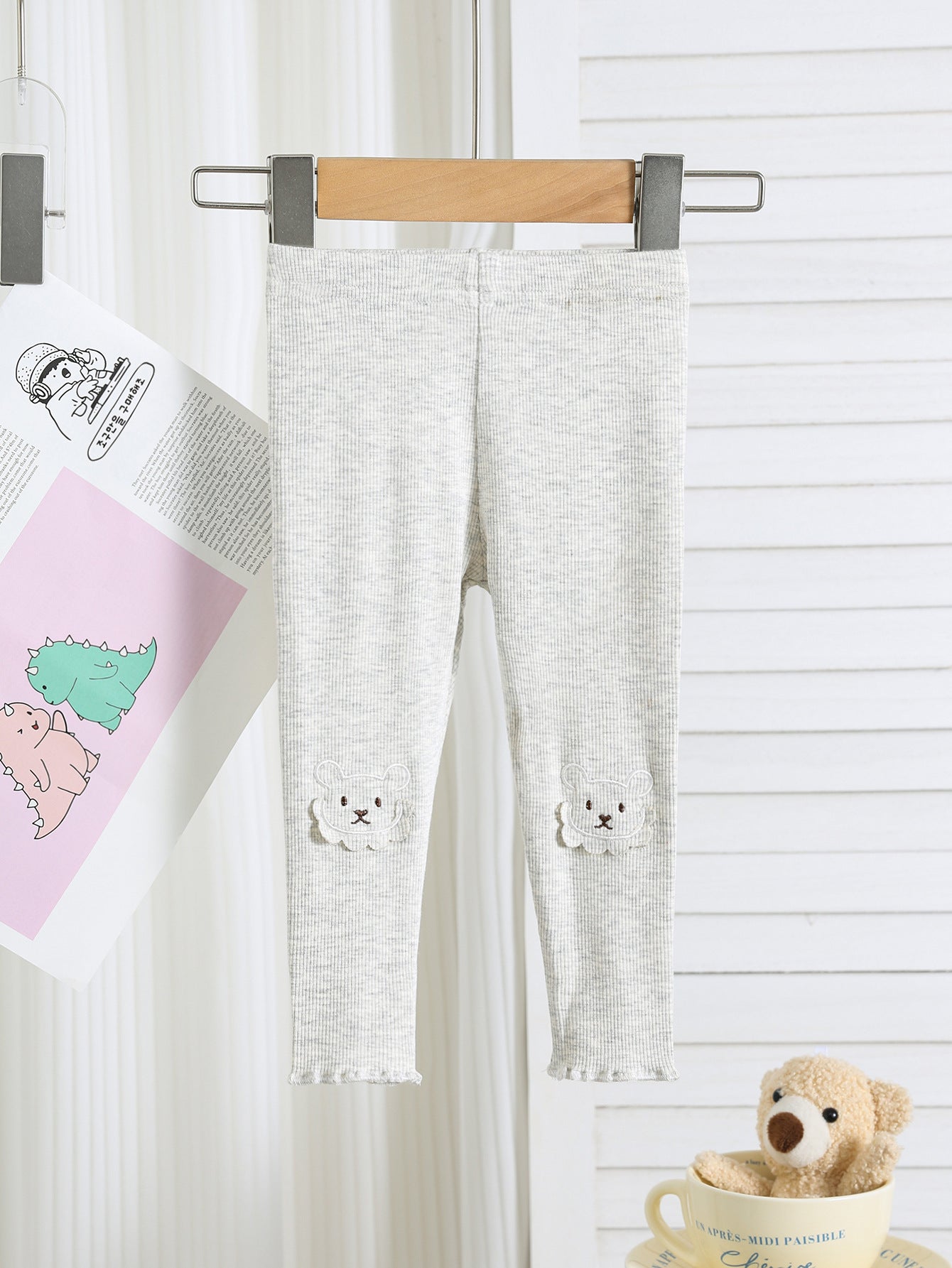 Autumn Arrival Elastic Baby Kids Girls Teddy Bear Pattern Cute Pants, MyKids-USA®, Trousers, MyKids-USA - Size/Age - 66 (3-6M) - Color - Beige -  -  - TR2509182216-A