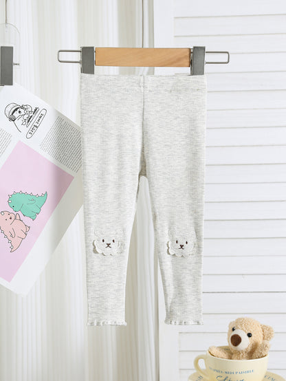 Autumn Arrival Elastic Baby Kids Girls Teddy Bear Pattern Cute Pants, MyKids-USA®, Trousers, MyKids-USA - Size/Age - 66 (3-6M) - Color - Beige -  -  - TR2509182216-A